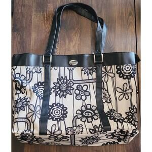 American Tourister Tan Black Floral Travel Carry on Shoulder Bag